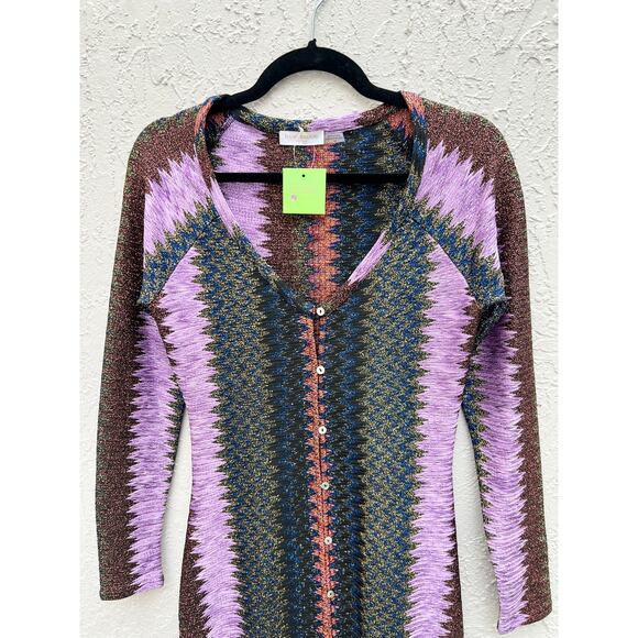 Ramy Brook Metallic Tango Convertible Maxi Dress Soho Knit Purple Women's Small - Picture 6 of 10